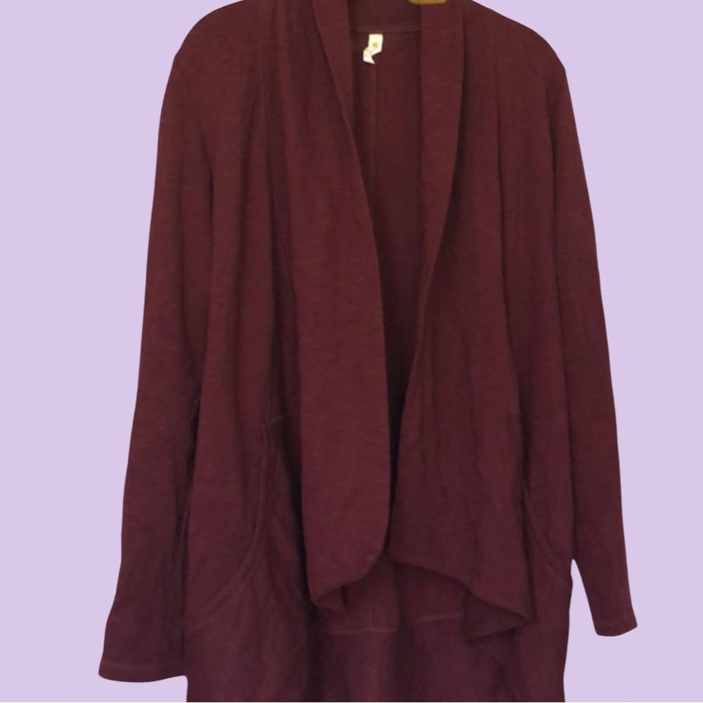 Lucy Burgundy/Wine red open jacket with pockets